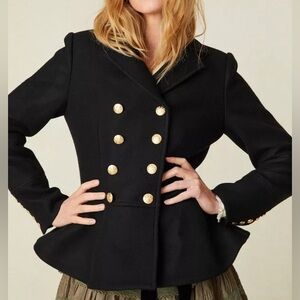 LoveShackFancy Morrow Black Wool Jacket Size 0 NWT